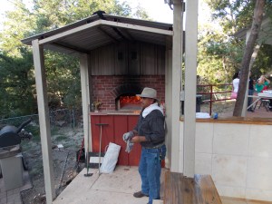 Javier King of the pizza oven!